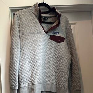 Patagonia Gray Quilted Quarter Button Sweatshirt